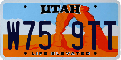 UT license plate W759TT