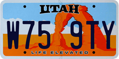 UT license plate W759TY