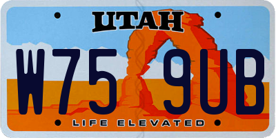 UT license plate W759UB