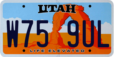UT license plate W759UL