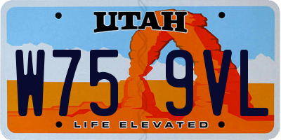 UT license plate W759VL