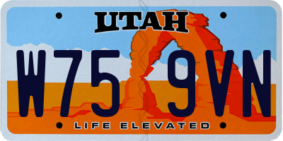 UT license plate W759VN