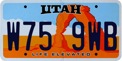 UT license plate W759WB