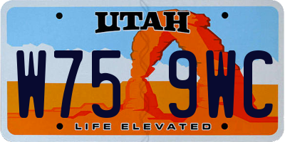 UT license plate W759WC