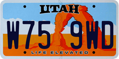 UT license plate W759WD
