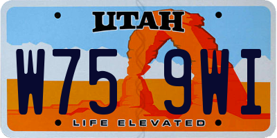 UT license plate W759WI