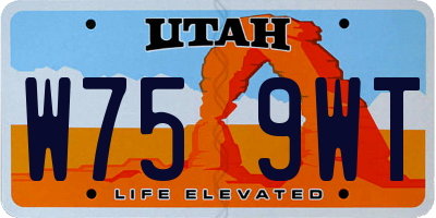 UT license plate W759WT