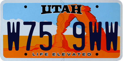 UT license plate W759WW