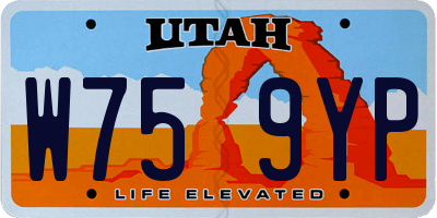 UT license plate W759YP