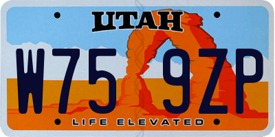 UT license plate W759ZP