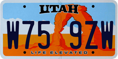 UT license plate W759ZW