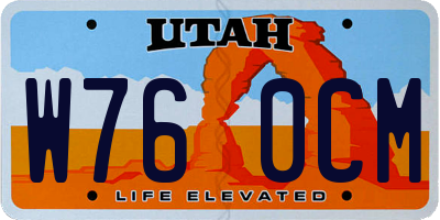 UT license plate W760CM