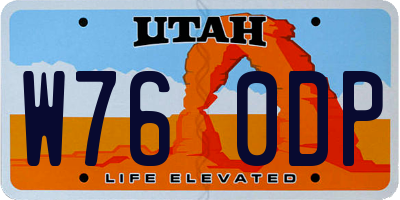 UT license plate W760DP