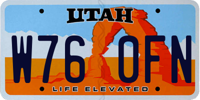 UT license plate W760FN
