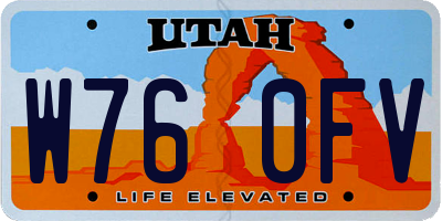 UT license plate W760FV