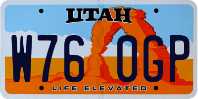 UT license plate W760GP