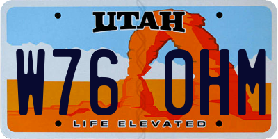 UT license plate W760HM