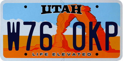 UT license plate W760KP