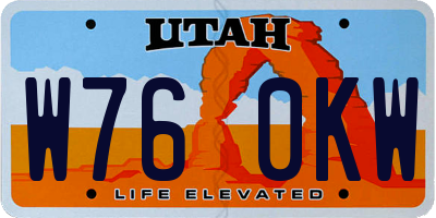 UT license plate W760KW