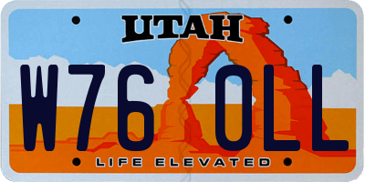 UT license plate W760LL