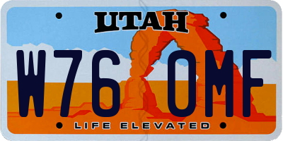 UT license plate W760MF