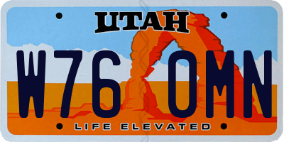 UT license plate W760MN