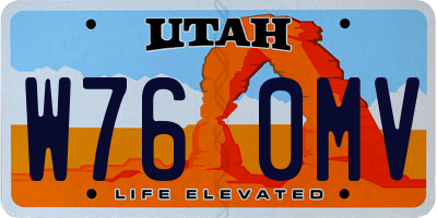 UT license plate W760MV