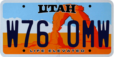 UT license plate W760MW
