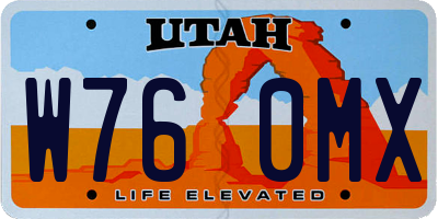 UT license plate W760MX
