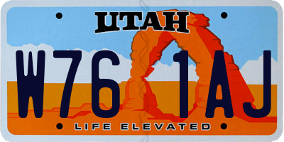 UT license plate W761AJ