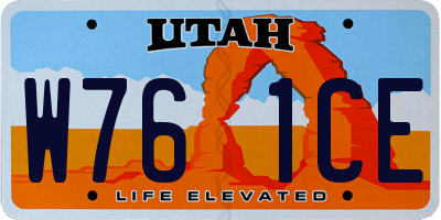 UT license plate W761CE