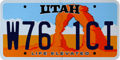 UT license plate W761CI