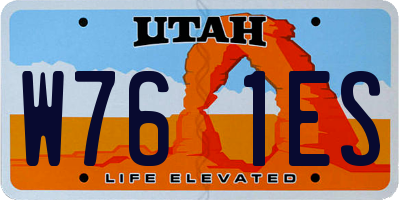 UT license plate W761ES