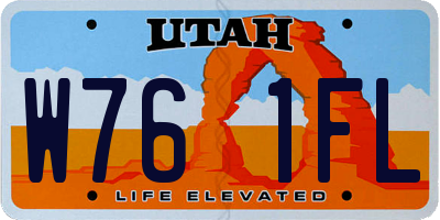 UT license plate W761FL