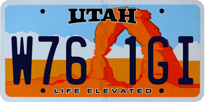 UT license plate W761GI