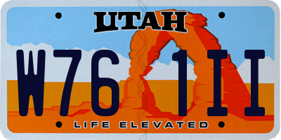 UT license plate W761II