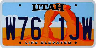 UT license plate W761JW