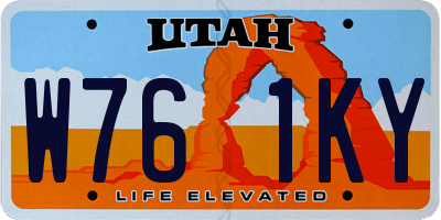 UT license plate W761KY