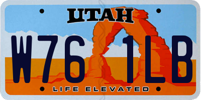 UT license plate W761LB