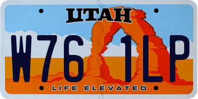UT license plate W761LP