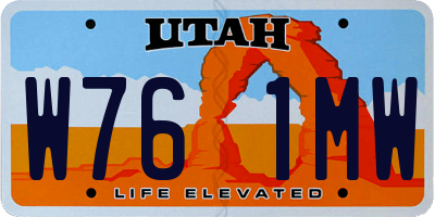 UT license plate W761MW