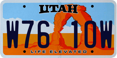 UT license plate W761OW
