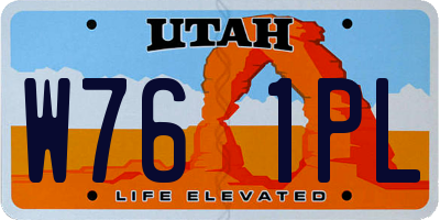UT license plate W761PL