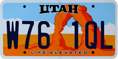 UT license plate W761QL