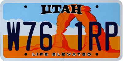 UT license plate W761RP