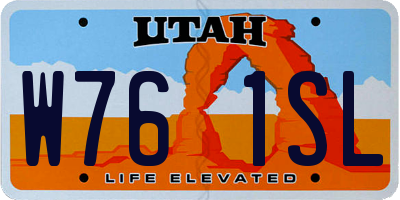 UT license plate W761SL