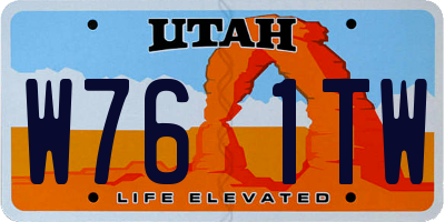 UT license plate W761TW