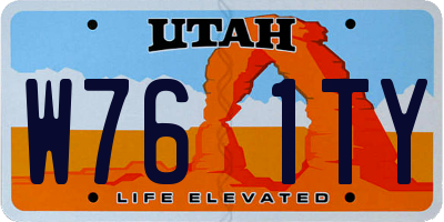 UT license plate W761TY