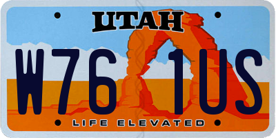 UT license plate W761US