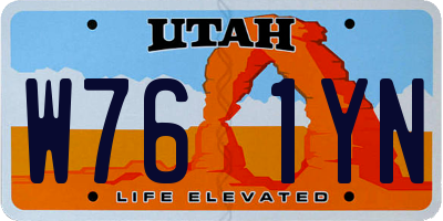 UT license plate W761YN